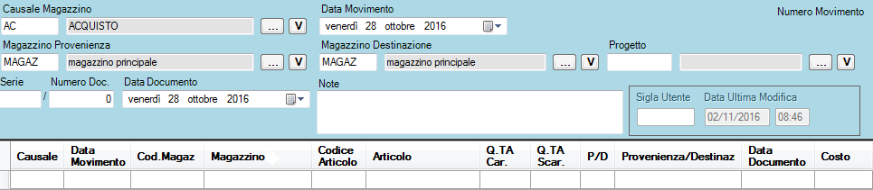 movimento d'acquisto