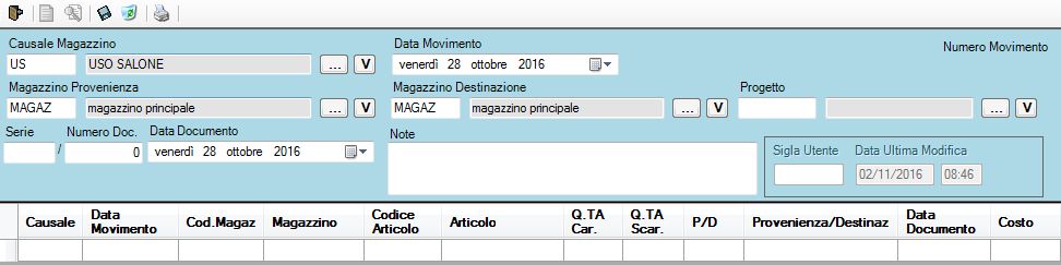 movimento uso salone