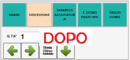 menu con addebito aggiunto
