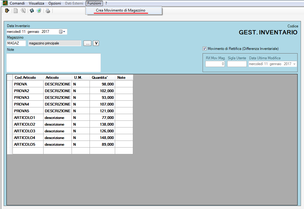 generazione movimenti