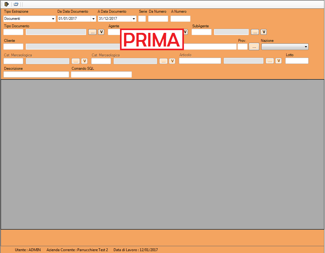FATT11 prima dell'importazione dati