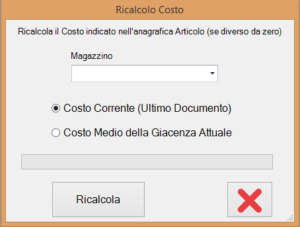 RicalcolaCosto