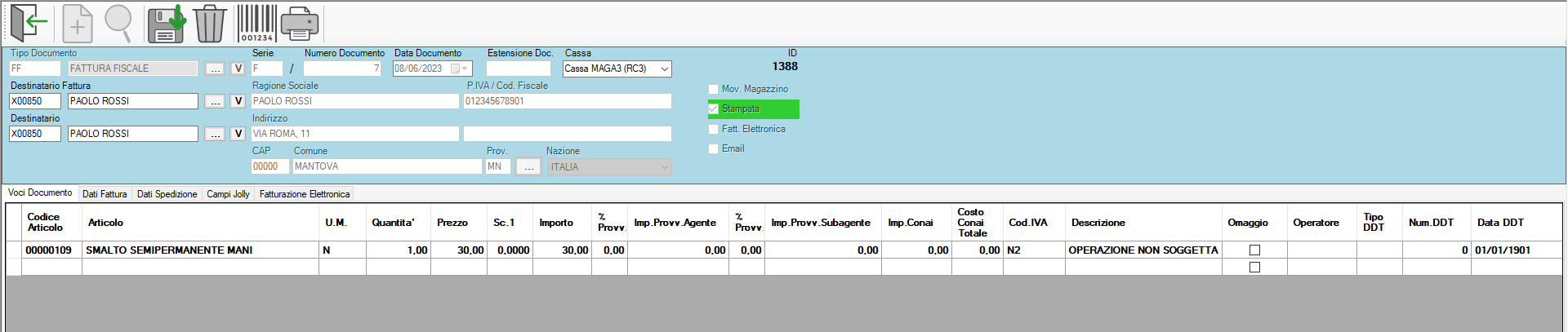 APERTURA DI UN ELEMENTO DELL'ELENCO