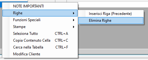 ELIMINA RIGHE