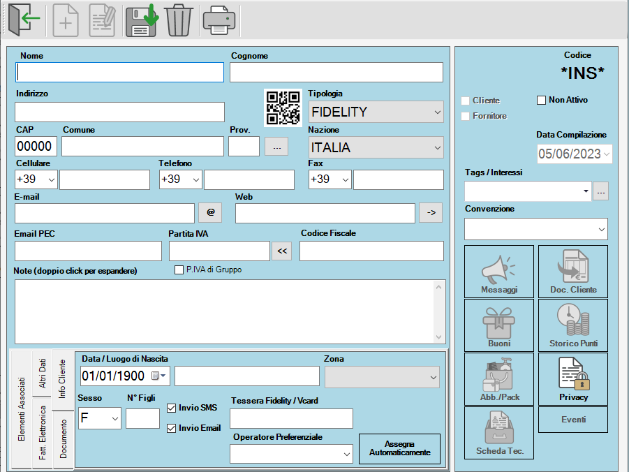 NUOVA ANAGRAFICA FORNITORE