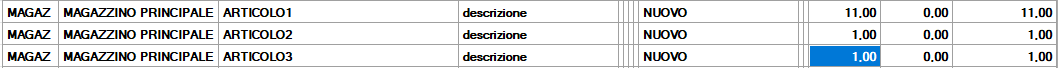 QUANTITA' CAMBIATE DOPO STAMPA